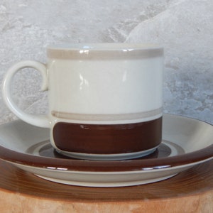 Set van 2 Arabia of Finland Pirtti-espressokop schotel set van Raija Uosikkinen Stoneware jaren 70