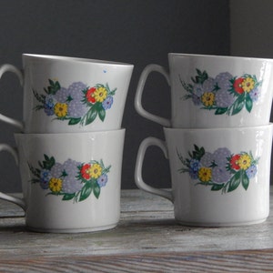 Set of 4 Ukraine Vintage Kids Milk Tea Cup Polonsky Porcelain Factory Ukraine Tea Cup  era 1970 s.  Tableware NOS