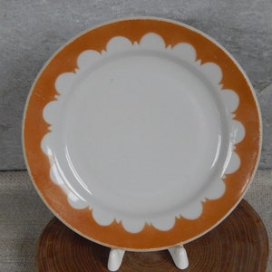 era Vintage Side Plate Bread Plate, Tableware Serving Dish Faience Plates from 1970 s.Riga Porcelain Factory RPR