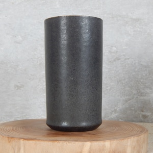 Vintage Kunst Vase Keramik Vase Dunkel Grau Farbe Retro Vase