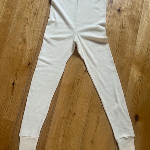 NOS Vintage warm long Underwear Wool mix Underpants Ladies Natral White Long Underpants Underwear, Unused, 1980s ( Medium- Large) 44