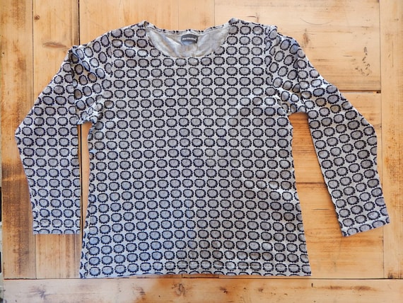Marimekko T- shirt Black Grey Ladies long sleeve … - image 1
