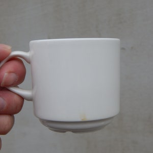 Arabia of Finland Espressokopp Kaffekopp med fat Vit Keramik Set 1970-talet bild 3