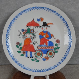 Turi Design Norway plate Kids  Pattern Vintage Figgjo Turi Collectible Tableware 1970 s