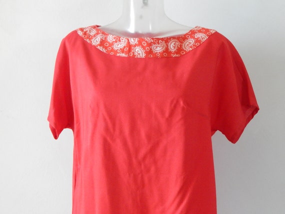 Red Blouse Woman Clothing Gift for Her Hand Made … - image 1