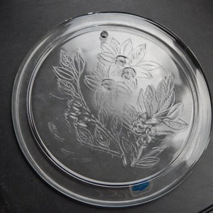 Finnish Vintage pressed Glass plate Nuutajärvi Värtsilä Finland Glass blueberry decor