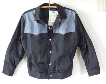 Vintage Unisex Jungen Jacke Vintage Schwarz Graue Jacke NOS Deadstock