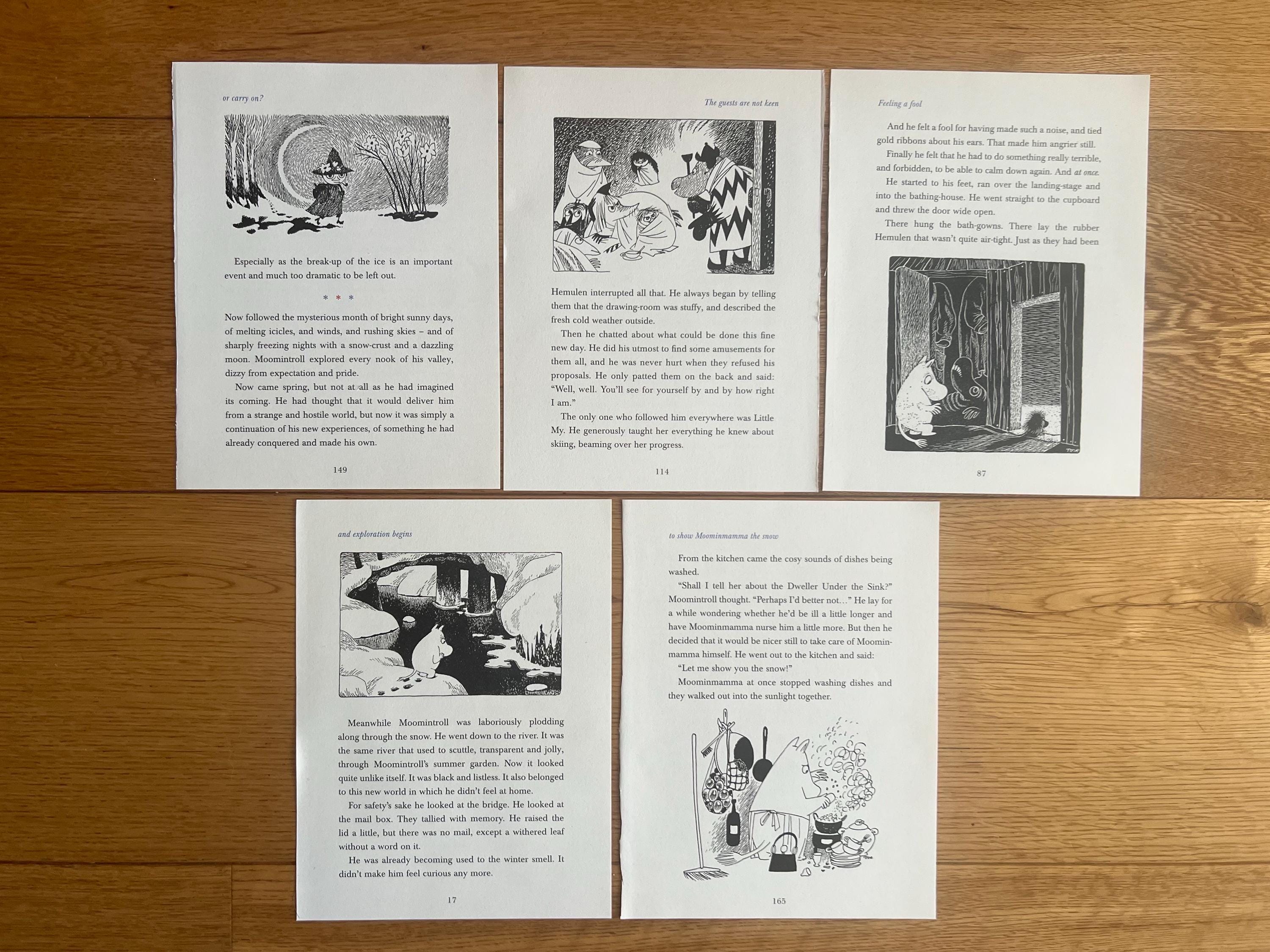 Original 2-sided Black and White Moomin Book Print Tove Jansson