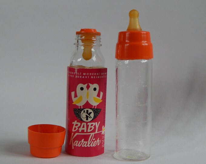 Vintage Unused Glass Baby Bottle Set of 2/ Baby Milk Bottle From 1970s, Nursery Bottle Etsy