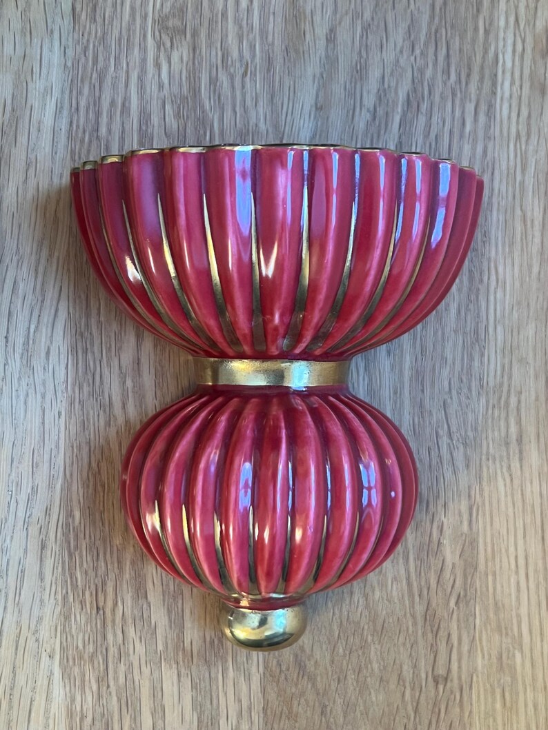 Gefle Porslinfabrik Rubin Wall Vase - Thumbnail 2