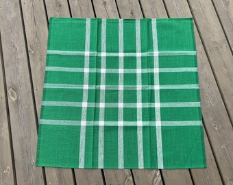 NOS Vintage Checkered Green/ White Tablecloth Made in Sweden 92 x 90 cm