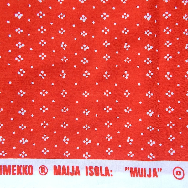 Marimekko 1969 Maija Isola Suomi- Finland "MUIJA" light red fabric 87 cotton 13 viscose