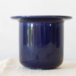 Scandinavian Vintage Höganäs Keramik Pharmacy Jar Deep Blue Hoganas Stoneware