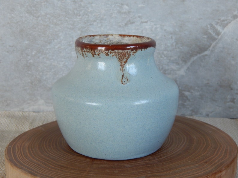 Soviet Vintage Ceramic Vase Blue Vase Decorative Vase Made In USSR Soviet Design Retro Vase