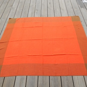 Checkered Orange/ Brown Tablecloth Polyester 155 x 127 cm