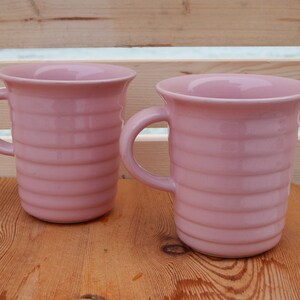 Set of 2 Scandinavian Vintage Höganäs Keramik Pink Mug Pottery by Stengods Sweden Scandinavian Design