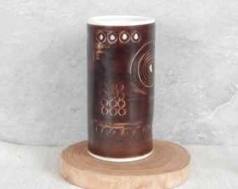 Schwedische Vintage Rörstrand SAREK Vase, Entwurf Olle Alberius, Handbemalte Rörstrand Vase Skandinavisches Design
