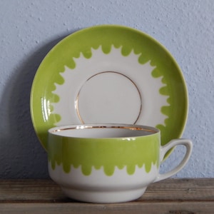 Riga Porcelain Factory Coffee/ Tea Cup And Saucer  Design Tea Cup and Saucer  era 1980 s.  Tableware