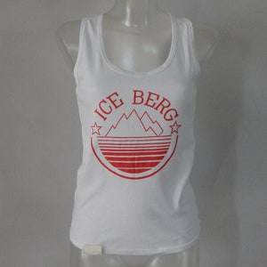 Vintage  Ladies/Unisex white Tank/ Maika/ ICE BERG Shirt, Unused, with Factory Tag