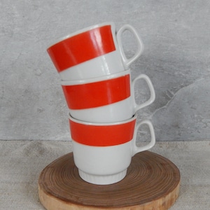 Set of 3  Vintage Kids Milk Mug Polonsky Porcelain Factory Ukraine Tea Cup  era 1970 s.