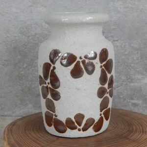 Estonian Vintage Ceramic Vase Small White Vase with flower decor