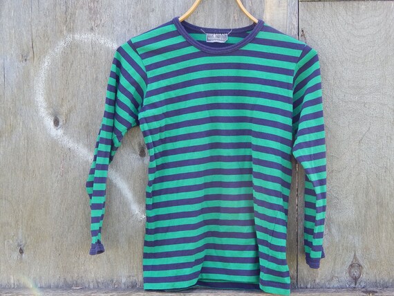 Marimekko Striped T Shirt Green Blue 