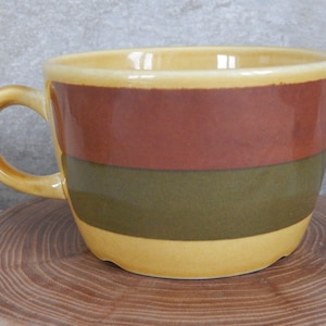 Vintage Stavangerflint Norway Striped Ceramic Teacup Scandinavian Tableware 1960s