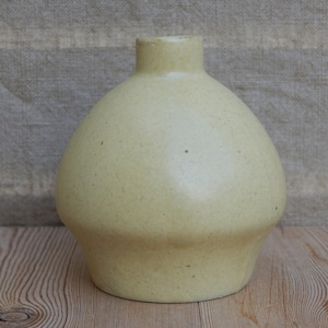 Estnische Vintage Keramikvase Senfgelbe Vase Dekovase Made In Design Retro Vase