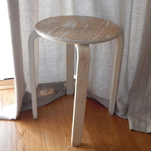 One Alvar Aalto Style Stool  Vintage Furniture 1980 s