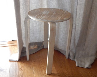 One Alvar Aalto Style Stool  Vintage Furniture 1980 s