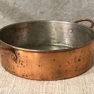 Vintage Copper Cookware Casserole / Pot/ Serving Pot, Gourmet Kitchenware 1970 s.