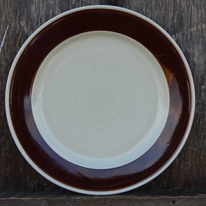 set of 2 Scandinavian Vintage Höganäs Keramik Brown Hoganas Ceramic Dinner Plate Stoneware