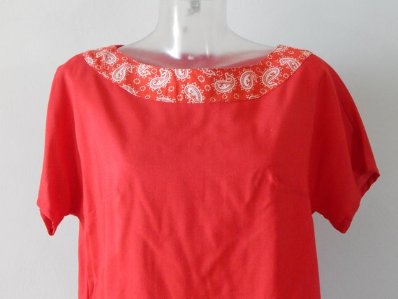 Red Blouse Woman Clothing Gift for Her Hand Made … - image 8