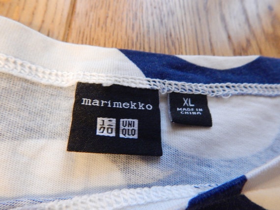 Marimekko Tunika Blau Weiss Polka Dot Muster Damen Grosse Xl Etsy