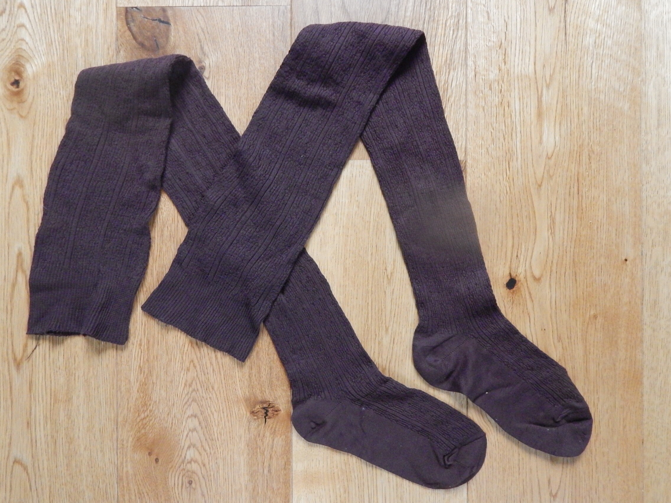 Unused Stockings Vintage Dark Brown 