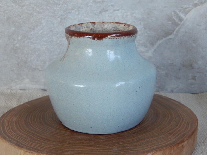 Soviet Vintage Ceramic Vase Blue Vase Decorative Vase Made In USSR Soviet Design Retro Vase
