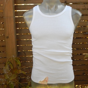 Vintage Medium Mens Unisex White Tank Maika/ Shirt/ Undershirt, Unused Made in Estonia 1n 1990 for 170- 176 cm tall person