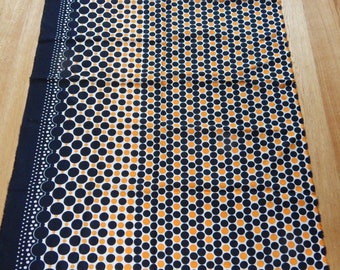 Vintage Black/ Yellow/ White Polka Dot Cotton Fabric  Retro Fabric Fabric for Sewing Skirt  74 x 138 cm