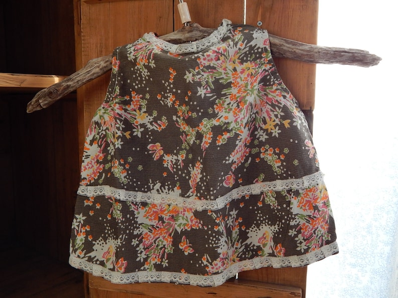 Vintage Cotton Baby Dress Retro Homemade Flower Dress Kid Summer Sleeveless dress Baby Dress
