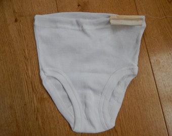 NOS Vintage Estonian Girls Underpants Vintage White Knickers White Ribbed Cotton Underpants 12-13 Years