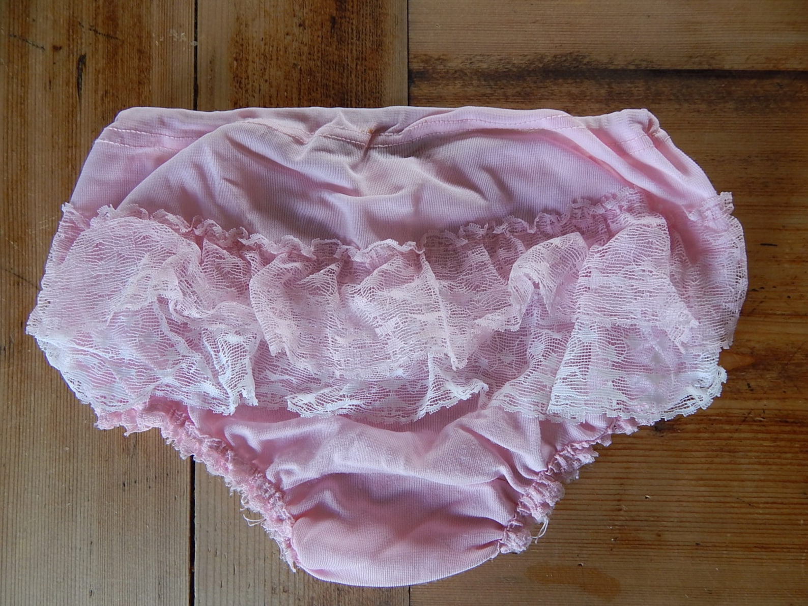 Soviet Vintage Girls Pink Ruffle Underwear Used Kid
