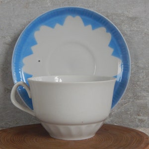 Riga Porcelain Factory Blue Coffee/ Tea Cup And Saucer  Design Tea Cup and Saucer  era 1980 s.  Tableware