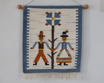 ポーランド製♪ビンテージ ZWW♪キリム ラグ 壁掛け 130cm♪アート作品 民族 インテリア ディスプレイ アンティーク 壁飾り織物 ラグマット ヴィンテージのポーランドキリムのタペストリー、1970年代のウールラグ