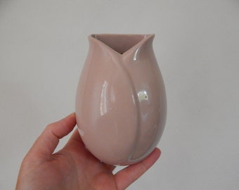 Dusty Pinkish Ceramic Wall Vase Made in USSR Estonian Design 1980s
