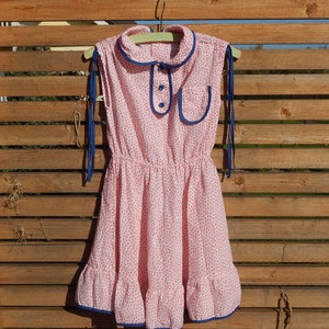 Vintage Cotton Toddler Dress for 110 cm tall girl Retro Flower Dress Kid Summer Sleeveless dress