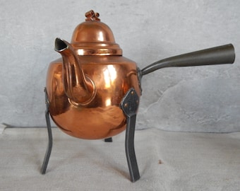 ヴィンテージ スウェーデン製 銅製 蓋付きポット、Mark Handarbete SES