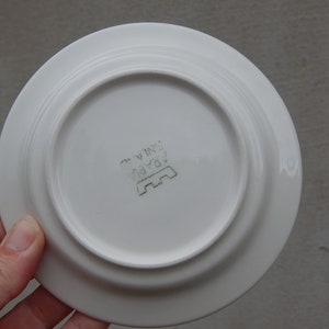 Arabia of Finland Espressokopp Kaffekopp med fat Vit Keramik Set 1970-talet bild 6