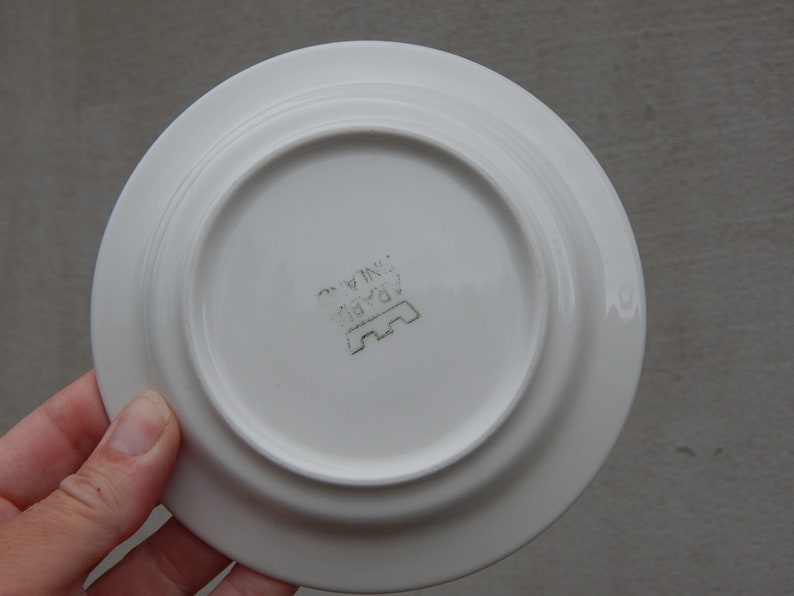 Arabia of Finland Espressokopp Kaffekopp med fat Vit Keramik Set 1970-talet bild 6