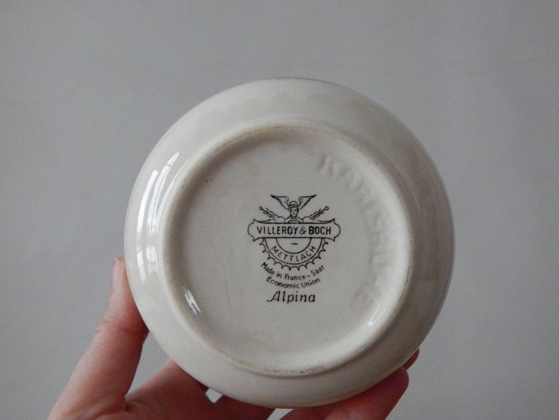 Villeroy /& Boch Alpina Sugar Bowl Mettlach Made in France Saar Economic Union