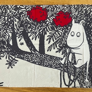 Tissu MOOMIN, personnages, 100 % coton, Finlayson, tissu Moomin vintage, 54 x 146 cm (21 x 57,5 po.)